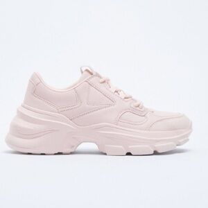 Zara pink Chunky Sneakers with Platform Sole